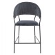 MEDIUM HEIGHT STOOL FB98734.01 GRAY VELVET WITH BLACK FRAME 60x55x100Y cm. - 2τμχ