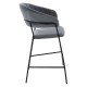 MEDIUM HEIGHT STOOL FB98734.01 GRAY VELVET WITH BLACK FRAME 60x55x100Y cm. - 2τμχ