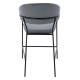 MEDIUM HEIGHT STOOL FB98734.01 GRAY VELVET WITH BLACK FRAME 60x55x100Y cm. - 2τμχ