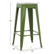 ΣΚΑΜΠΟ BAR ΜΕΤΑΛΛΙΚΟ ΣΕ LIGHT OLIVE GREEN FB98642.13 43x43x78 εκ.