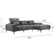 ΚΑΝΑΠΕΣ ΔΕΞΙΑ ΓΩΝΙΑ FB93267.02R ΣΥΝΘ.SUEDE ΓΚΡΙ 264x175x99Υεκ.