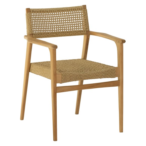 ΠΟΛΥΘΡΟΝΑ FB99937 ΞΥΛΟ TEAK & ΣΥΝΘ.RATTAN ΣΕ ΦΥΣΙΚΟ ΧΡΩΜΑ 57x63x80,5Υ